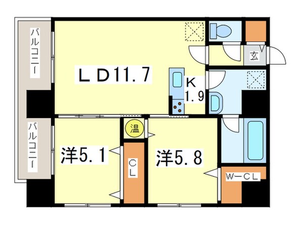 MODENA円山の物件間取画像